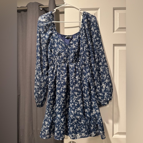 Hesperus Dresses & Skirts - Hesperus Navy Floral Long Sleeve Dress Size Medium
